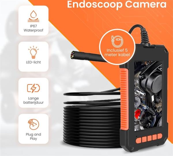 Grote foto endoscoop inspectie camera inspectiecamera fullhd led scherm 5m auto onderdelen accessoire delen