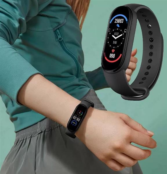 Grote foto stappenteller hartslagmeter tracker band mi smartband 6 m6 zwart sport en fitness overige sport en fitness