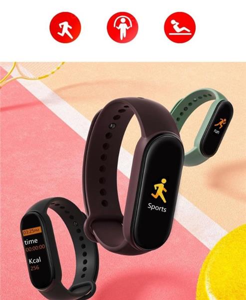 Grote foto stappenteller hartslagmeter fitness tracker band mi band 6 m6 zwart sport en fitness overige sport en fitness