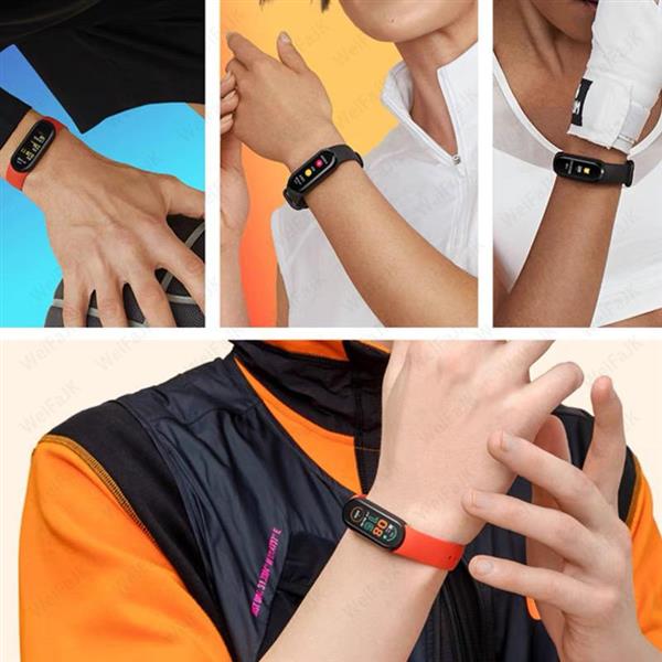 Grote foto stappenteller hartslagmeter tracker band mi smartband 6 m6 zwart sport en fitness overige sport en fitness