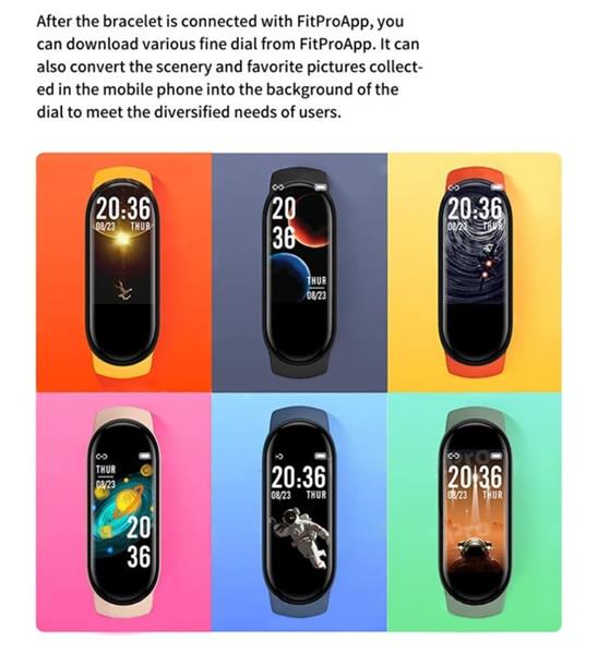 Grote foto stappenteller hartslagmeter fitness tracker band mi band 6 m6 geel sport en fitness overige sport en fitness