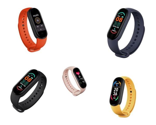Grote foto stappenteller hartslagmeter fitness tracker band mi band 6 m6 geel sport en fitness overige sport en fitness