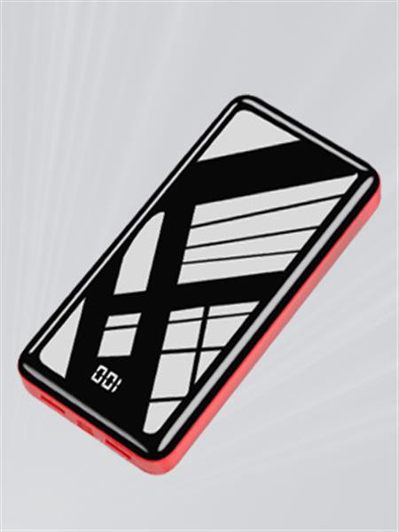 Grote foto powerbank 30.000 mah oplader snellader micro usb c led display rood zwart telecommunicatie batterijen en accu