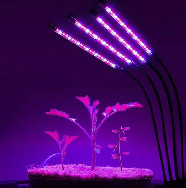 Grote foto led kweeklamp kweek groei bloei lamp planten timer 4x arm tuin en terras overige tuin en terras