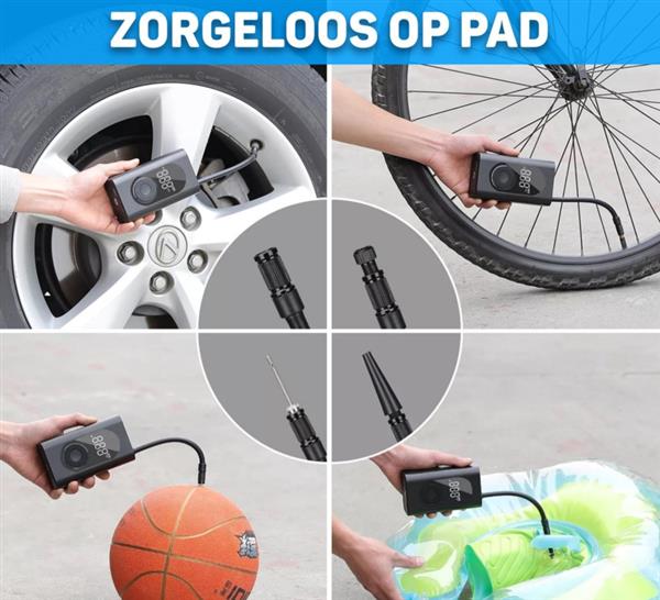 Grote foto elektrische bandenpomp fietspomp compressor auto pomp fietsen en brommers onderdelen