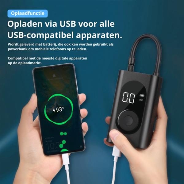 Grote foto elektrische bandenpomp fietspomp compressor auto pomp fietsen en brommers onderdelen