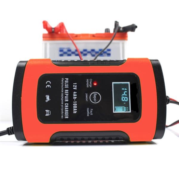 Grote foto accu druppel lader druppellader auto acculader 12v lcd display rood auto onderdelen accessoire delen