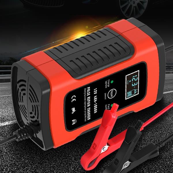 Grote foto accu druppel lader druppellader auto acculader 12v lcd display rood huis en inrichting woningdecoratie