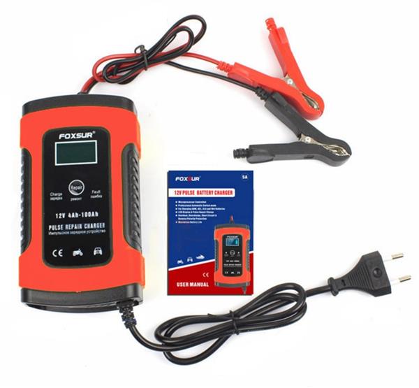 Grote foto accu druppel lader druppellader auto acculader 12v lcd display rood auto onderdelen accessoire delen
