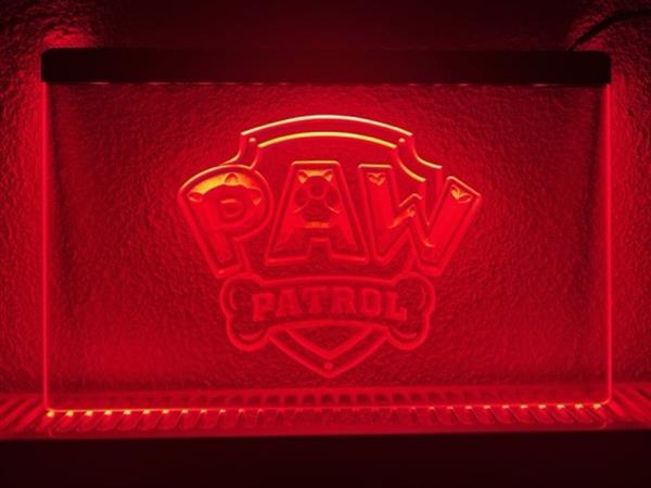 Grote foto paw patrol pawpatrol neon bord lamp led verlichting rood huis en inrichting overige