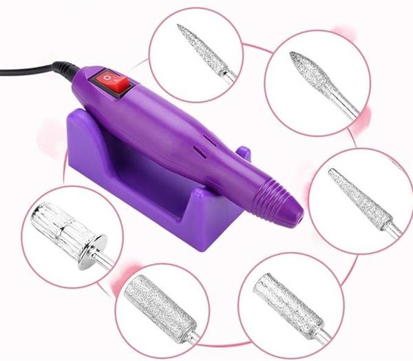 Grote foto elektrische nagelvijl nagelfrees machine manicure pedicure set paars huis en inrichting woningdecoratie