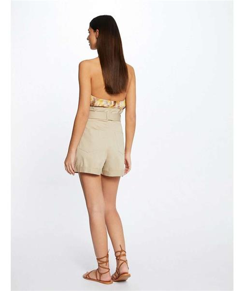 Grote foto riem hoge taille losse shorts 231 shean kleding dames spijkerbroeken en jeans