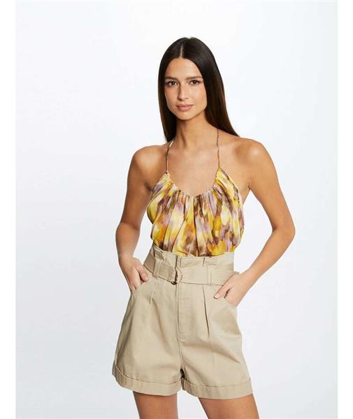 Grote foto riem hoge taille losse shorts 231 shean kleding dames spijkerbroeken en jeans