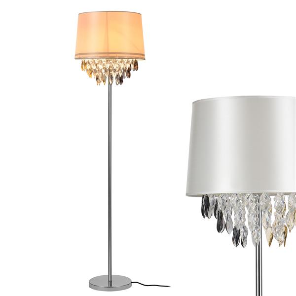 Grote foto staande lamp royality met kristallen 165 cm e27 wit en chroom huis en inrichting overige