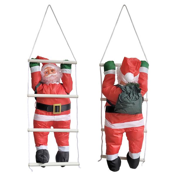 Grote foto klimmende kerstman 90 cm op ladder 130x30 cm diversen overige diversen