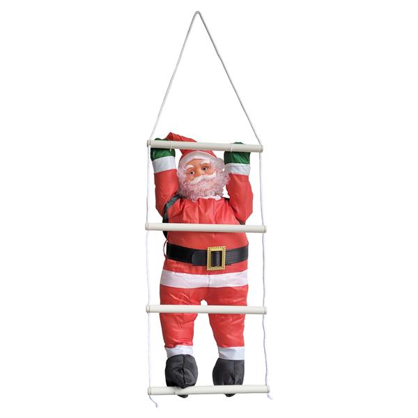 Grote foto klimmende kerstman 90 cm op ladder 130x30 cm diversen overige diversen