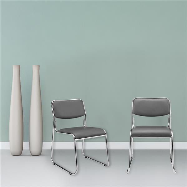 Grote foto bureaustoel 51x77x55 cm conferentiestoel set van 4 grijs huis en inrichting stoelen