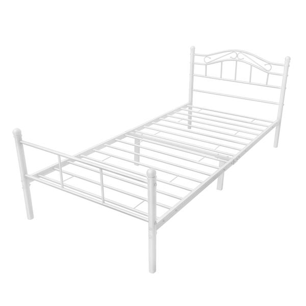 Grote foto metalen bedframe florenz incl. bedbodem 90x200 cm wit huis en inrichting bedden