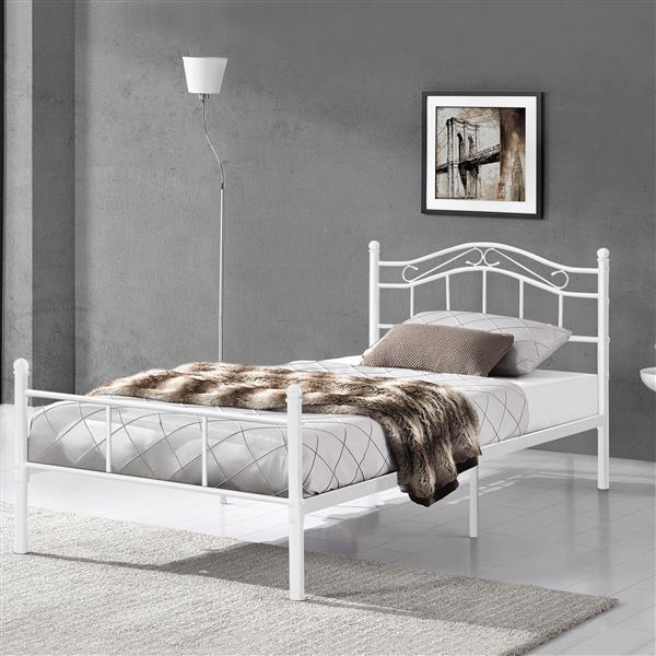 Grote foto metalen bedframe twijfelaar incl. bedbodem 120x200 cm wit huis en inrichting bedden