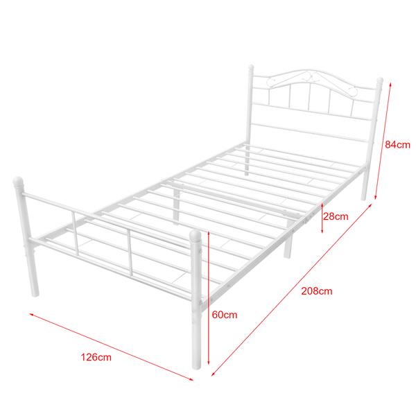 Grote foto metalen bedframe twijfelaar incl. bedbodem 120x200 cm wit huis en inrichting bedden