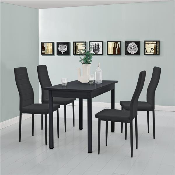 Grote foto design eettafel turku 120x60x75 cm mdf en staal zwart huis en inrichting eettafels