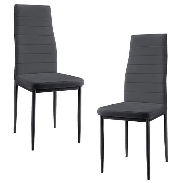 Grote foto eetkamerstoel graz 96x43x52 cm kunstleer set van 2 grijs huis en inrichting stoelen