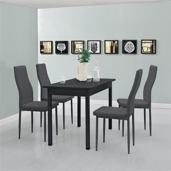 Grote foto eethoek eetkamerset graz 5 delig tafel met stoelen donkergrijs huis en inrichting complete eetkamers