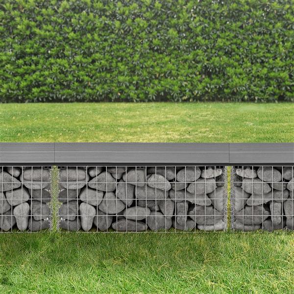 Grote foto hkc tuinbank steenkorf 100x30x45 cm grijs tuin en terras tuinmeubelen