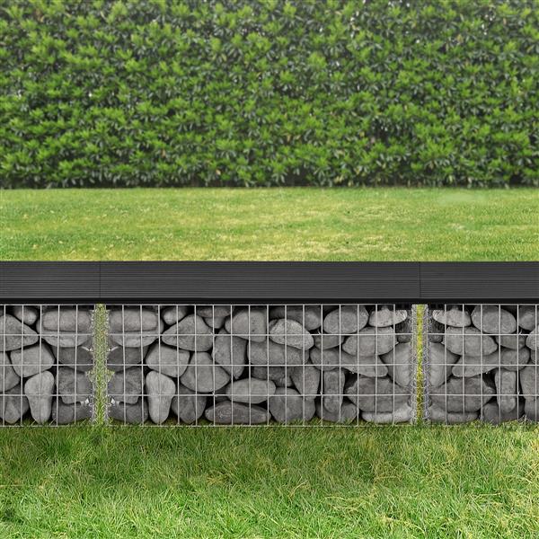 Grote foto hkc tuinbank steenkorf 100x30x45 cm zwart tuin en terras tuinmeubelen