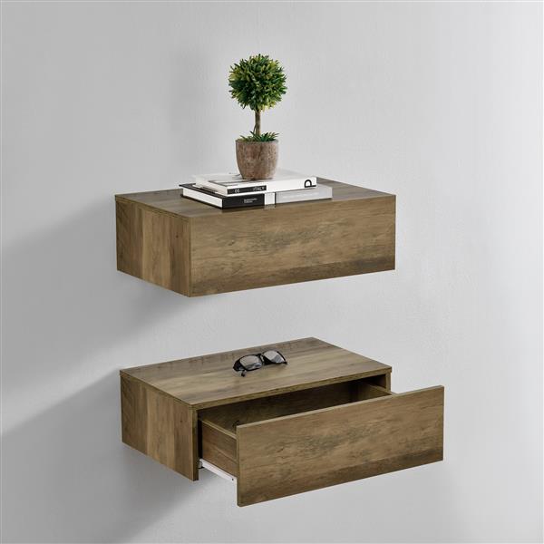 Grote foto wandplank met lade set van 2 zwevend 46x30x15 houtkleurig huis en inrichting overige
