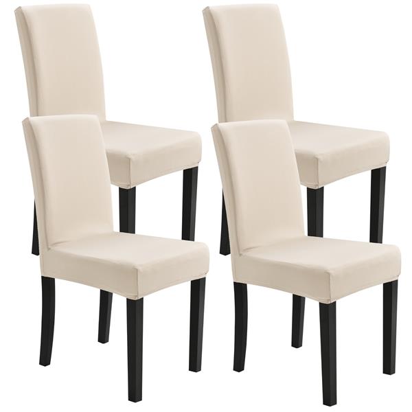 Grote foto stoelhoes set van 4 hoes voor stoelen stretch zandkleur huis en inrichting eettafels