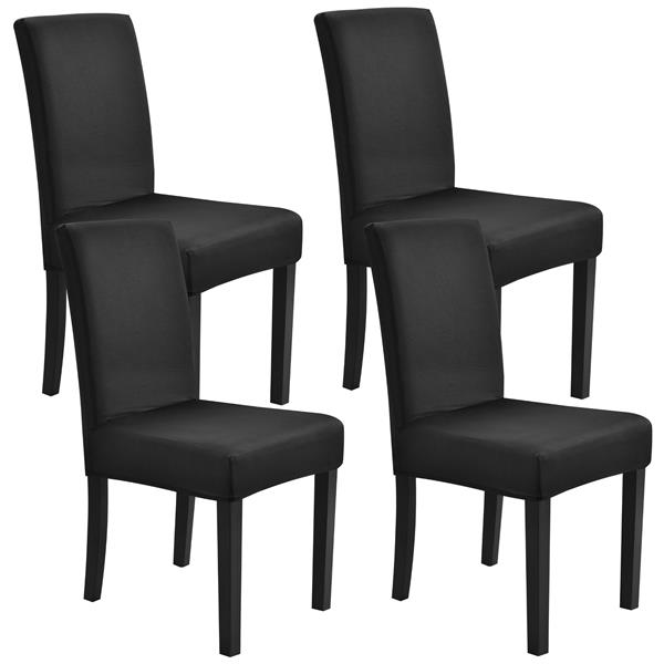 Grote foto stoelhoes set van 4 hoes voor stoelen stretch zwart huis en inrichting eettafels