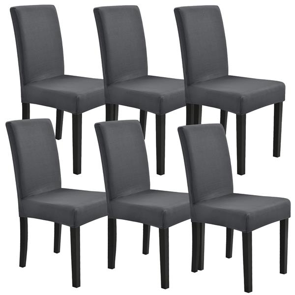 Grote foto stoelhoes set van 6 hoes voor stoelen stretch donkergrijs huis en inrichting eettafels