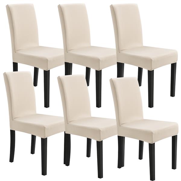 Grote foto stoelhoes set van 6 hoes voor stoelen stretch zandkleur huis en inrichting eettafels
