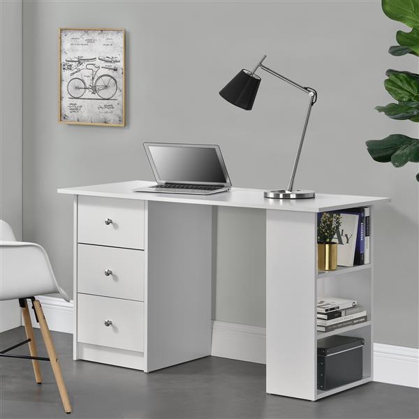 Grote foto bureau lemberg met 3 lades en vakken 120x49x72 cm wit huis en inrichting stoelen