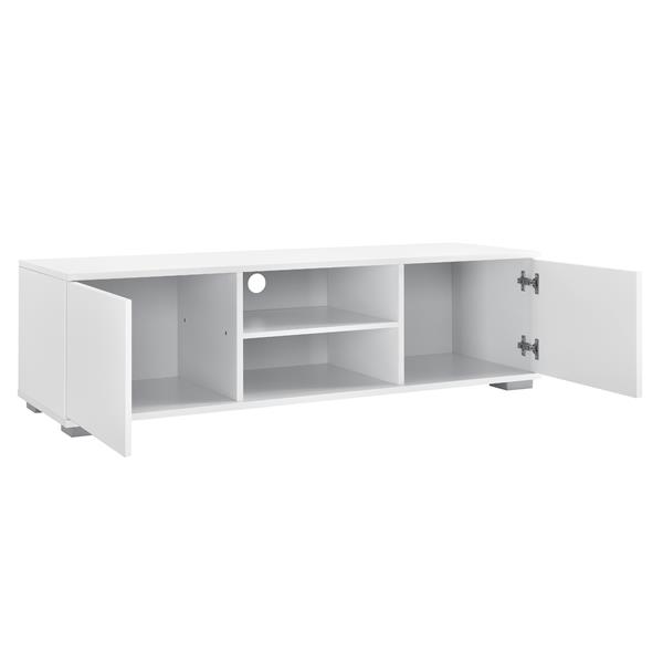 Grote foto tv meubel seattle tv kast mdf 34 5x120x40 cm wit hoogglans huis en inrichting overige