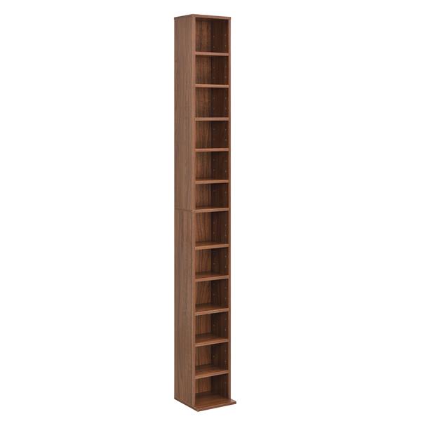 Grote foto cd dvd kast met 12 vakken 175x20x20 cm walnootkleurig huis en inrichting overige
