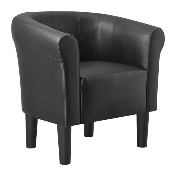 Grote foto kuipstoel ariel schelpen fauteuil kunstleer 70x70x58 cm zwart huis en inrichting stoelen