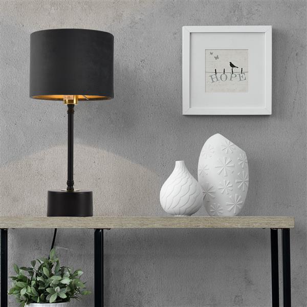 Grote foto tafellamp deventer 39x 18 cm e14 zwart koper en grijs huis en inrichting tafellampen