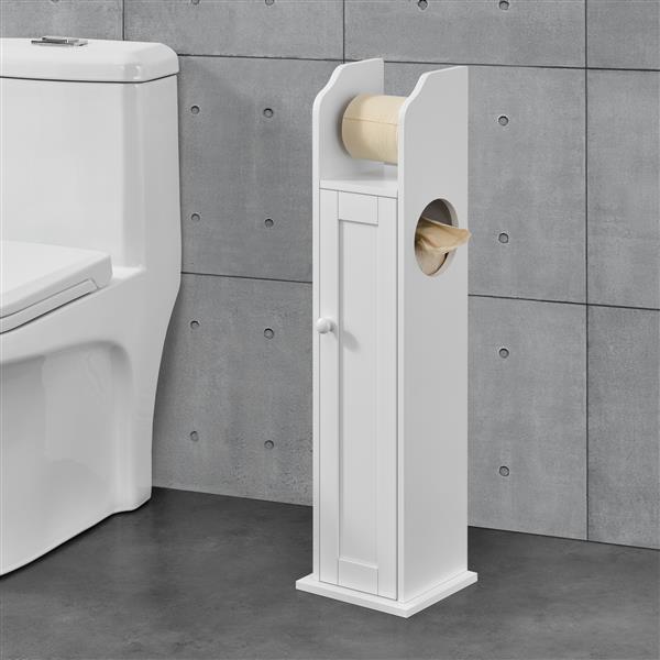 Grote foto toiletrol houder badkamerkast toiletkast mdf 78x20x18 cm wit doe het zelf en verbouw sanitair
