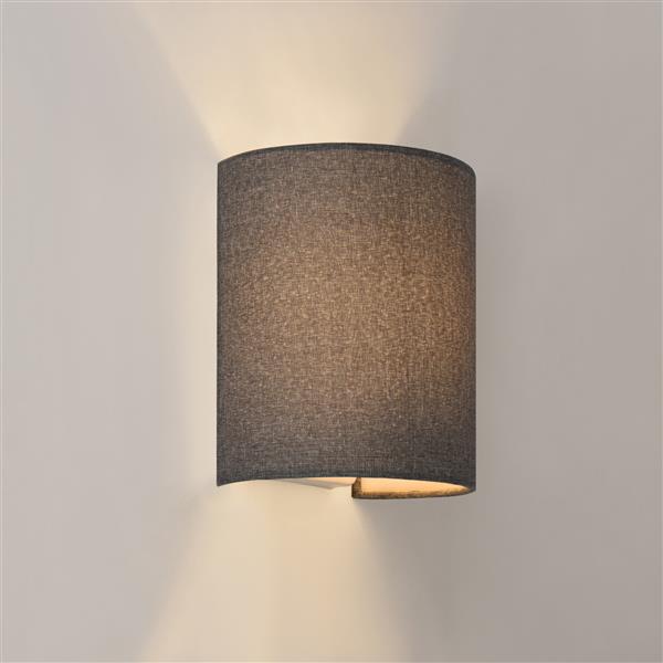 Grote foto design wandlamp utrecht metaal stof 20x17 5x13 cm e27 grijs huis en inrichting overige