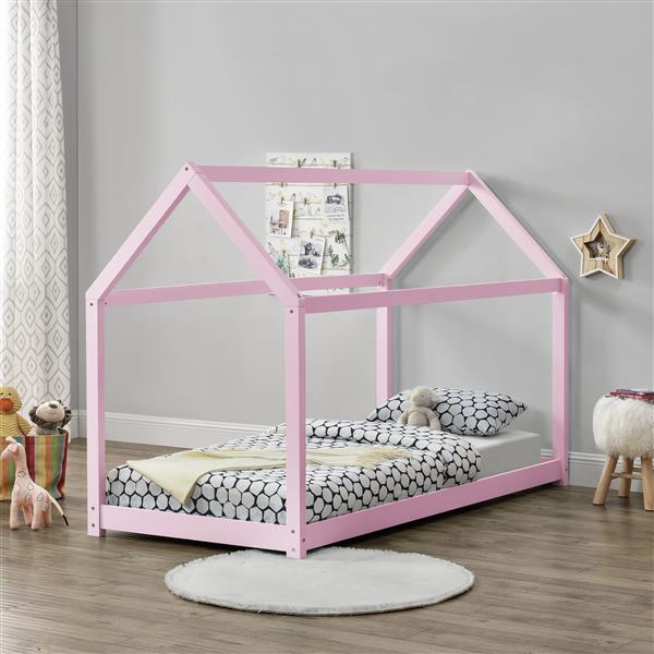 Grote foto kinderbed netstal houten bed huisbed 90x200 cm roze huis en inrichting overige