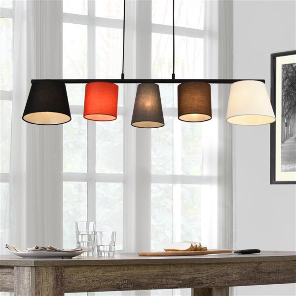 Grote foto design hanglamp ontario 150x105x20 cm 5xe14 meerkleurig huis en inrichting overige