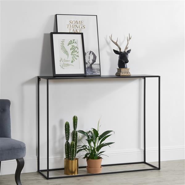 Grote foto console tafel sidetable metaal 92x115x32 cm zwart mat huis en inrichting stoelen