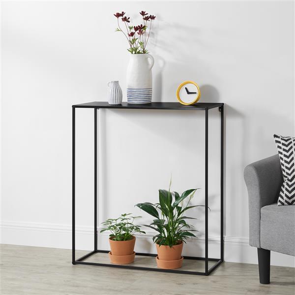 Grote foto consoletafel sidetable metaal 92x80x32 cm zwart mat huis en inrichting stoelen