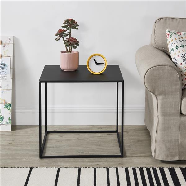 Grote foto console tafel sidetable metaal 50x55x55 cm zwart mat huis en inrichting stoelen