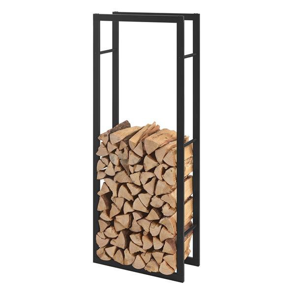 Grote foto stalen brandhout rek houtopslag 50x150x25 cm zwart tuin en terras tuingereedschap