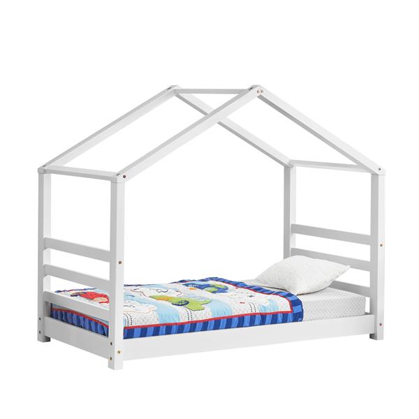 Grote foto kinderbed houten bed huisbed met bedbodem 80x160 wit huis en inrichting overige