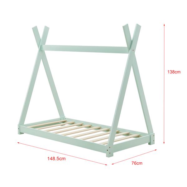 Grote foto kinderbed tipi grenen met lattenbodem 70x140 cm mint huis en inrichting overige