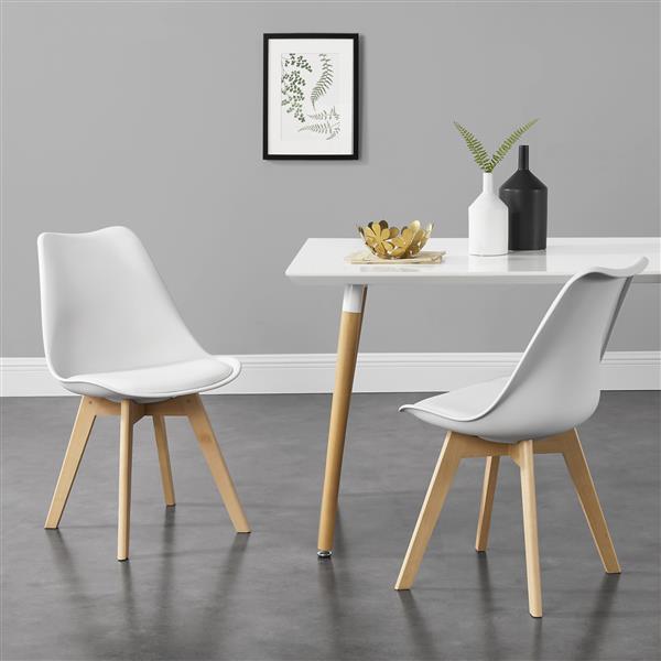 Grote foto eetkamerstoel dubrovnik set van 2 kunstleer en beuken wit huis en inrichting stoelen